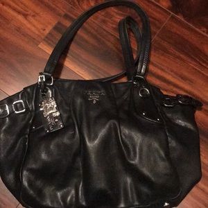 Black leather Prada Bag